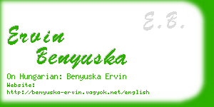 ervin benyuska business card